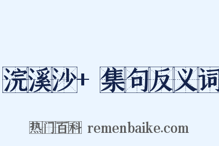 浣溪沙+集句反义词是什么意思的图片